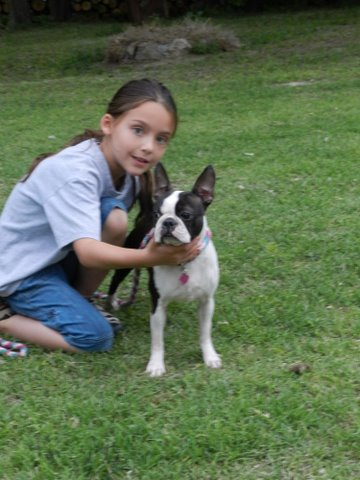 puppy with girl